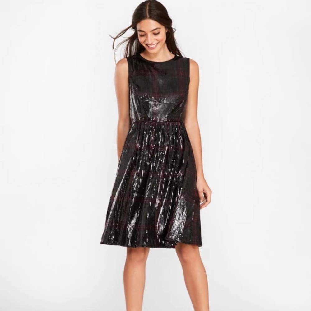 Brooks Brothers Red Fleece Sequin Dress NWT
